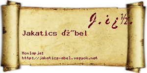 Jakatics Ábel névjegykártya